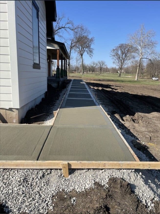 New Wrap-Around House Sidewalk