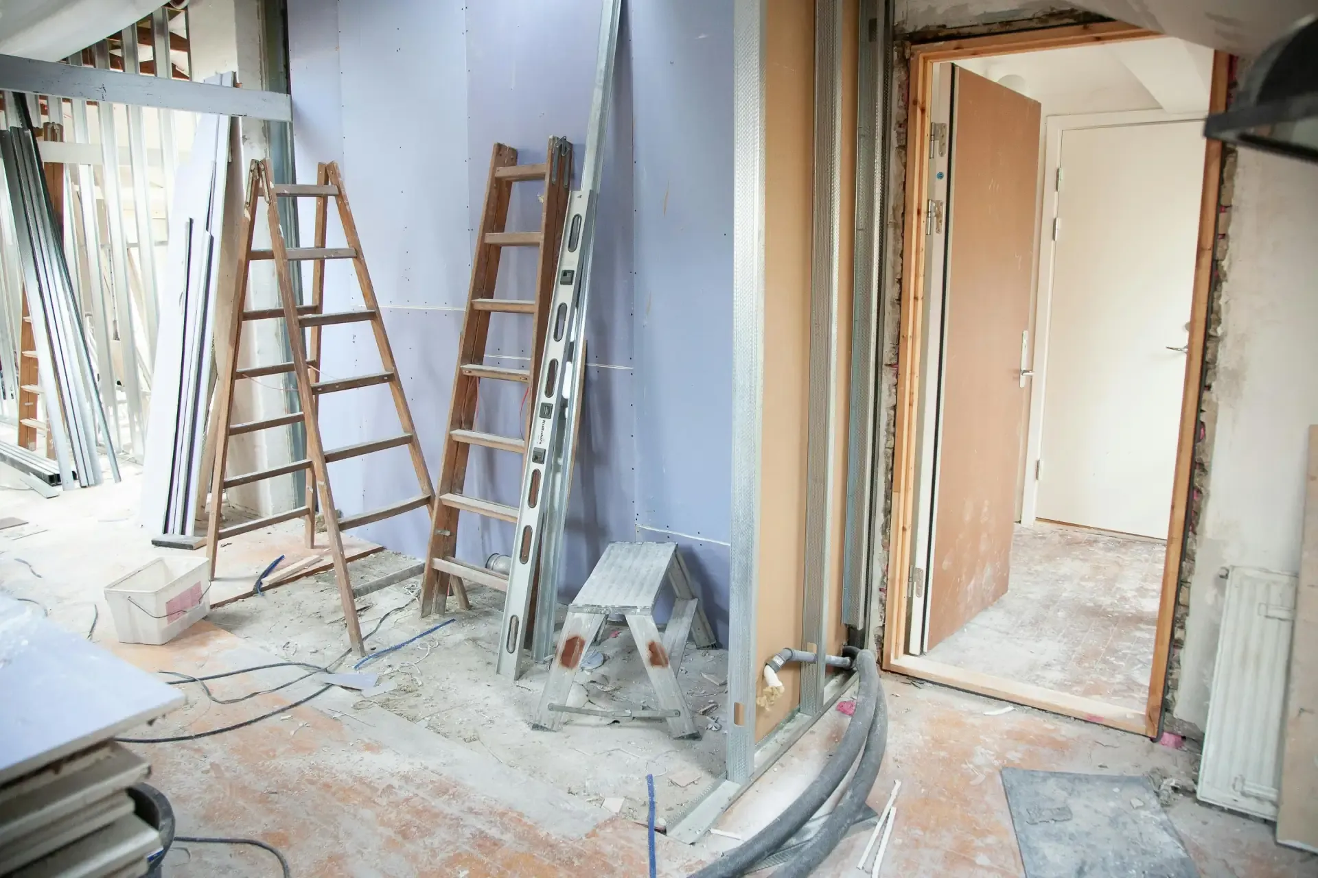Room where the drywall was just put up.