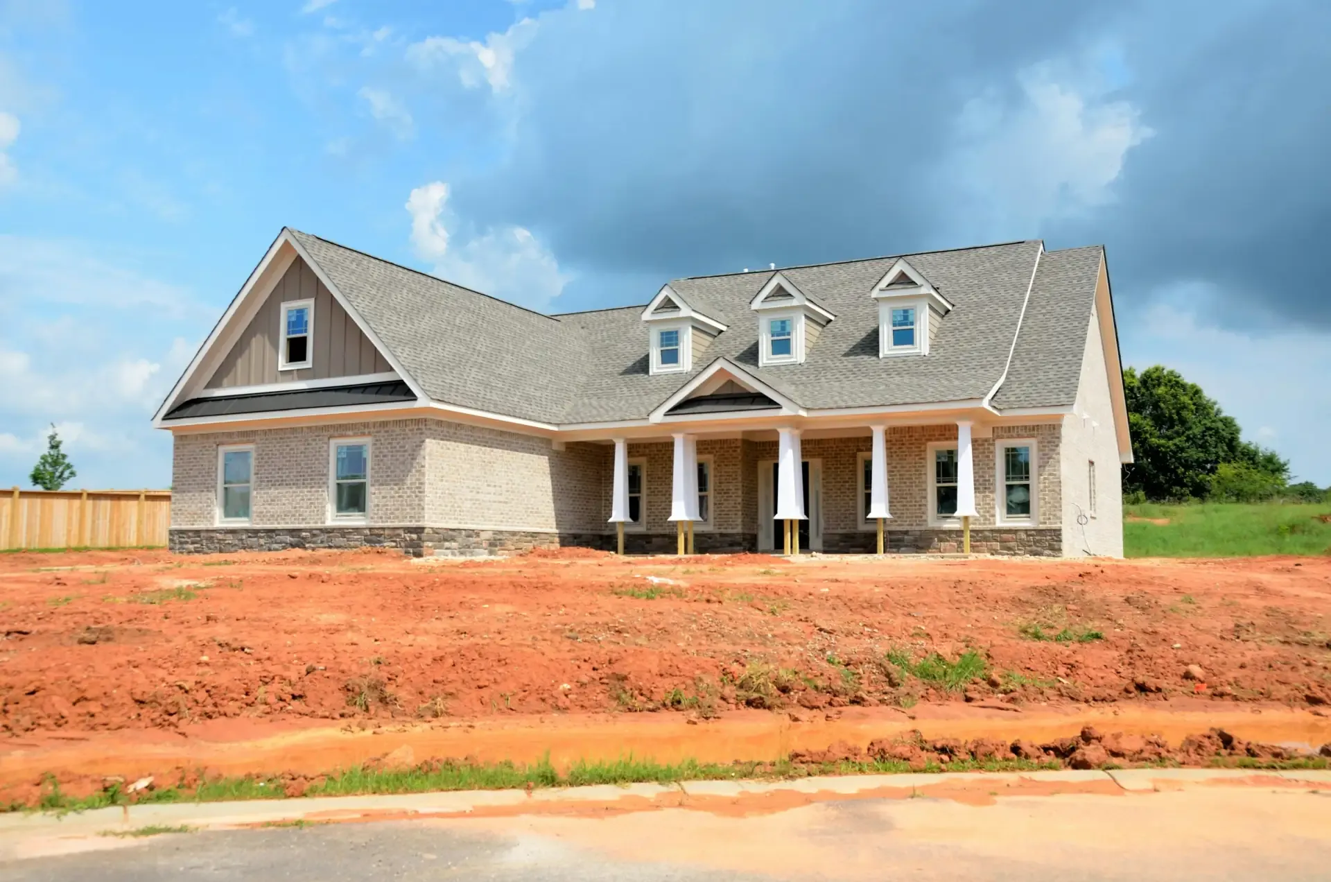 A new house build with new concrete.